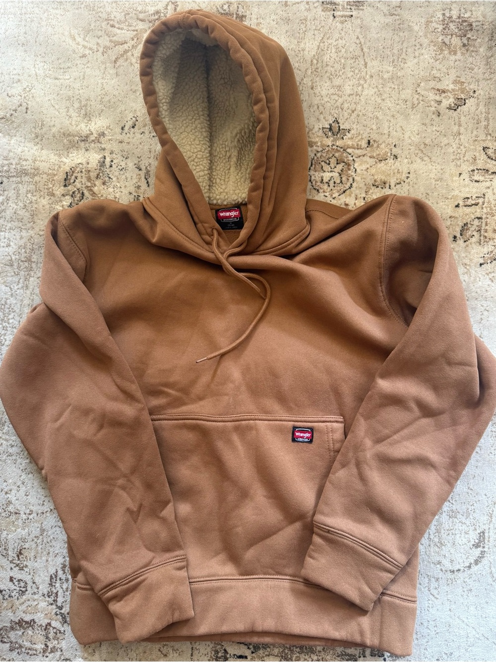 Wrangler Brown Sherpa-Lined Hooded Sweatshirt